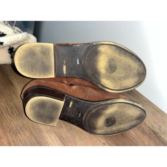 Lucky Brand Short Leather Booties Brown Leather 7.5 - Picture 8 of 9